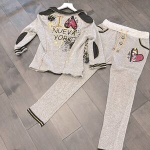 RAW DENIM HAREM STYLE CASUAL BLAZER SET 2 PIECES XL